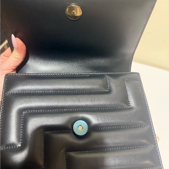 Jimmy Choo Leather Avenue Quad quilted shoulder bag Black Leather, Gold, New - Picture 12 of 13